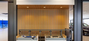 Linear Veneered Wood Walls 