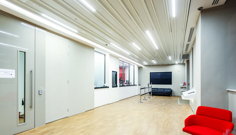 Designer banks on our multi panel ceiling to provide a UK first